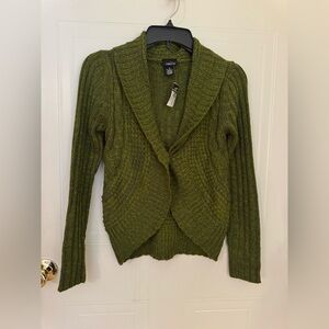 Rue21  Sz S Olive Ribbed Shawl Collar Cardigan NWT😊😊